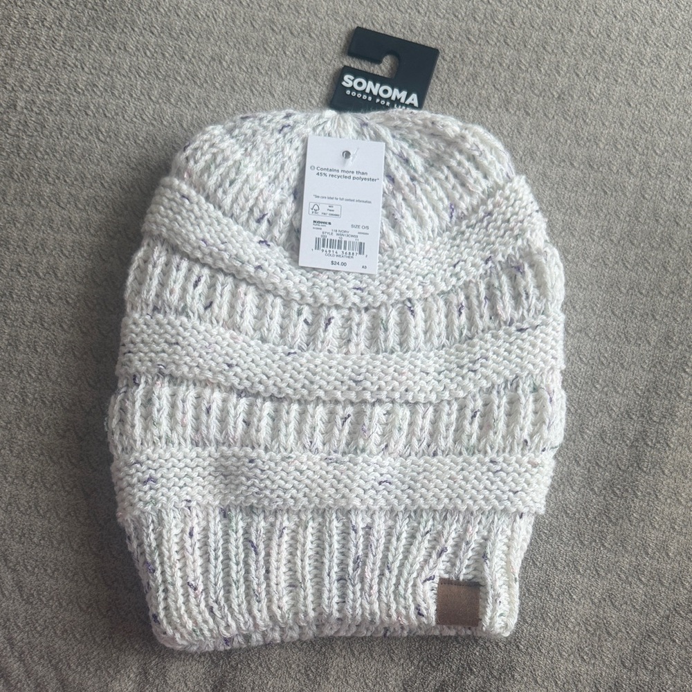 Sonoma Cream Knit Beanie